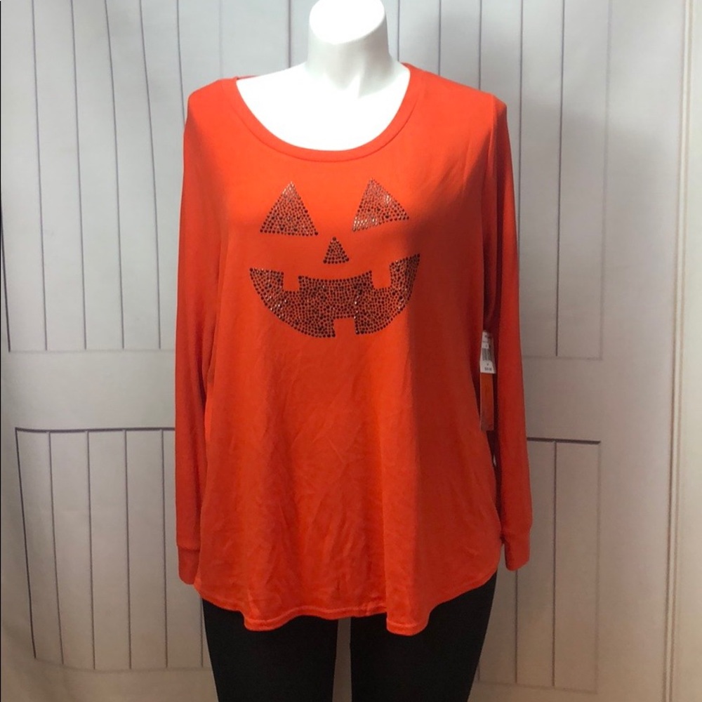 NWT PUMPKIN LONG SLEEVE TOP SIZE 3X